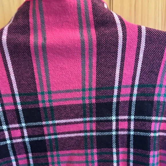 Elie Tahari Pink Plaid Turtleneck Sweater - Picture 6 of 8